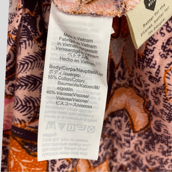 Madewell Pink Floral Print Lace Front Ruffle Hem Mini Dress NWT - Picture 6 of 9